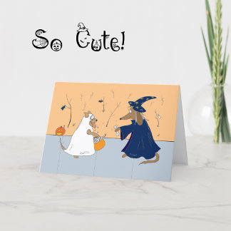 Süße Halloween-Karte Hunde beim Trick-or-Treaten C Karte