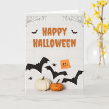 Süße Halloween-Karten Geister, Kürbisse