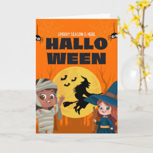 Süße Halloween-Karten Geister, Kürbisse Karte