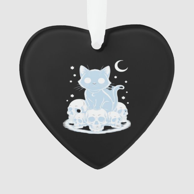 Süße Halloween-Kätzchen-Katze Gothic-Ästhetik Wese Ornament (Vorderseite)
