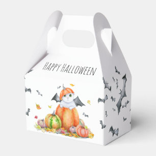 Süße Halloween-Katze im Kürbis Geschenkschachtel