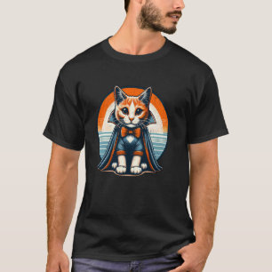 Süße Halloween-Katze im Vampir-Kostüm T-Shirt