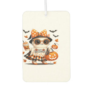 Süße Halloween-Katze � Kawaii Hexen-Kitty mit Kürb Autolufterfrischer