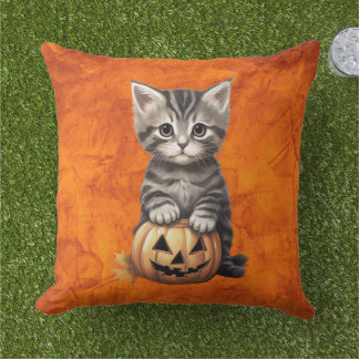 Süße Halloween-Katze Kürbis Cozy Herbst-Dekoration Kissen