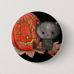 Süße Halloween-Katzen-Nadel von Molly Harrison Button