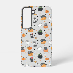 Süße Halloween-Katzen und Geister Muster Samsung Galaxy Hülle