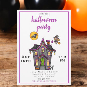 Süße Halloween-Kinderkostüm-Party / Spukhaus Einladung