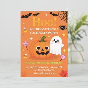 Süße Halloween-Kinderparty-Einladung Freundlich Dankeskarte