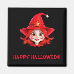 Süße Halloween-Kleine-Hexe-Rot-Haar-Magie-Magnet Magnet