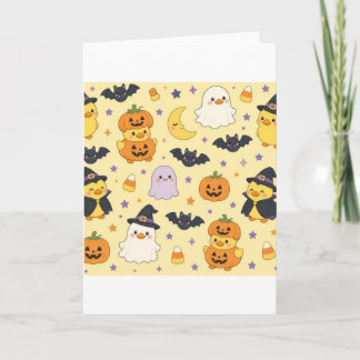 Süße Halloween-Kostüm-Enten-Karten Karte