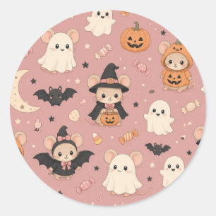 Süße Halloween-Kostüm-Mäuse-Rundsticker Runder Aufkleber