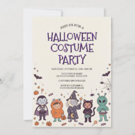 Süße Halloween-Kostüm-Party-Einladung für Kinder Einladung