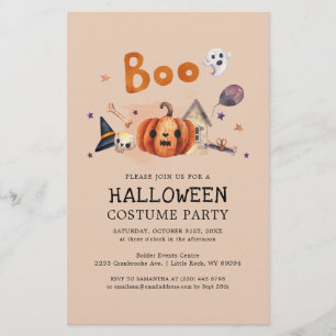 Süße Halloween-Kostüm-Party-Kürbis-Einladung Briefpapier