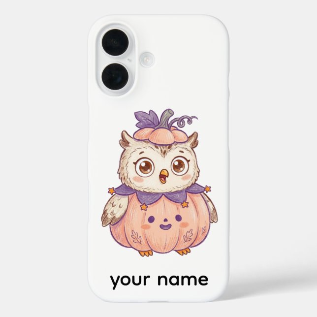 Süße Halloween-Kürbis-Eule Personalisierte iPhone- Case-Mate iPhone Hülle (Rückseite)