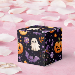 Süße Halloween-Kürbis-Geist-Katze-Fledermaus-Kunst Geschenkschachtel