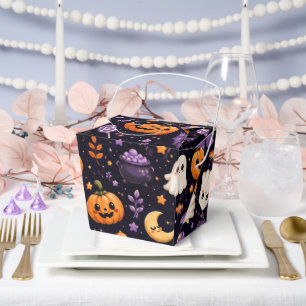 Süße Halloween-Kürbis-Geist-Katze-Fledermaus-Kunst Geschenkschachtel