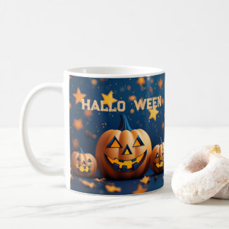Süße Halloween lächelnde Kürbisse Kaffeetasse