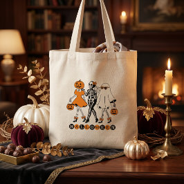 Süße Halloween-Mädchen Skelett-Geist-Kürbis Tragetasche