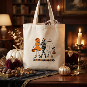 Süße Halloween-Mädchen Skelett-Geist-Kürbis Tragetasche