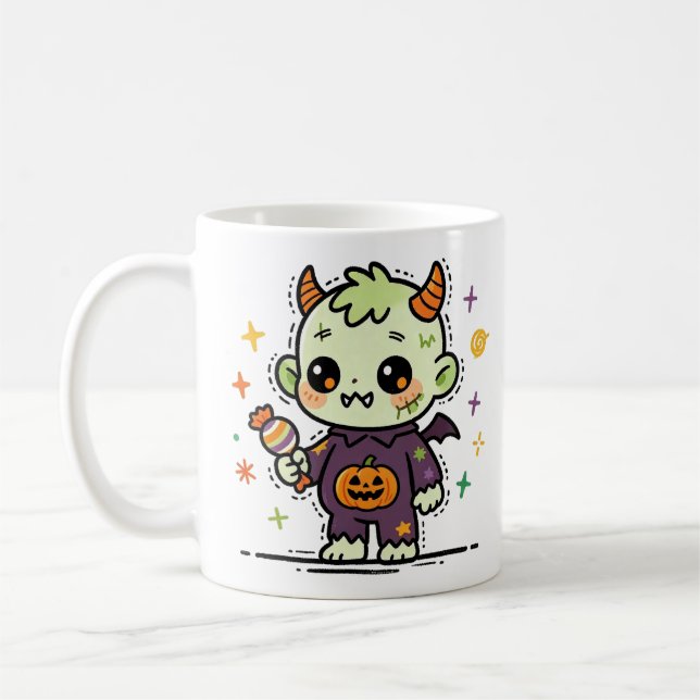 Süße Halloween-Monster-Kinder Kaffeetasse (Links)