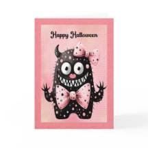 Süße Halloween-Monsterkarte für Kinder