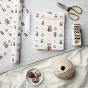 Süße Halloween-Panda-Kürbis-Verpackungspapier Geschenkpapier