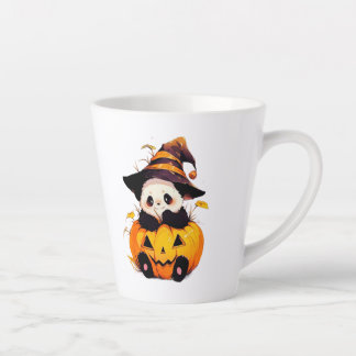 Süße Halloween-Panda-Latte-Mug | Kawaii Panda in P Milchtasse