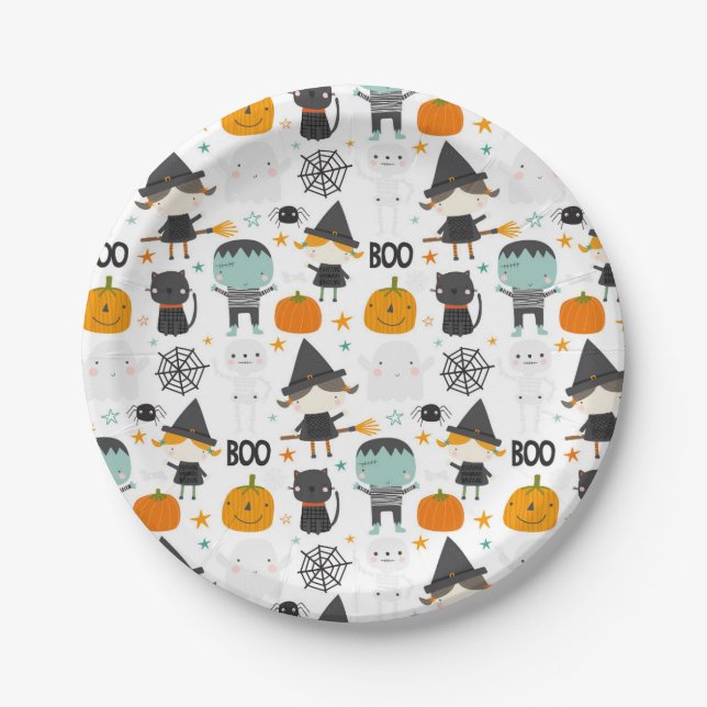 Süße Halloween-Papierteller Pappteller (Vorderseite)