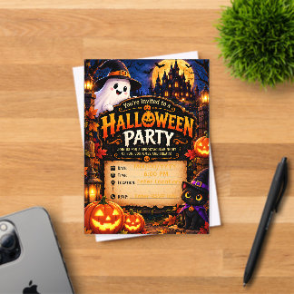 Süße Halloween-Party-Einladungsvorlage | Gruselig Acryleinladungen