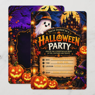 Süße Halloween-Party-Einladungsvorlage | Gruselig Einladung