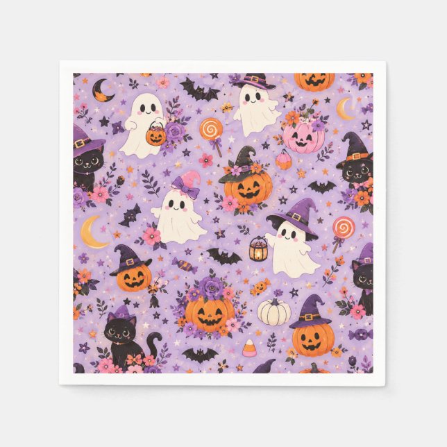 Süße Halloween-Quadrattücher Serviette (Vorderseite)