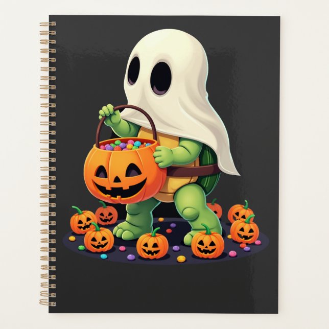 Süße Halloween-Schildkröte Geist mit Süßigkeiten ( Planer (Vorderseite)
