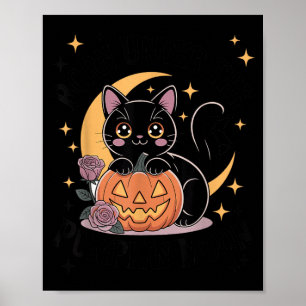 Süße Halloween-Schwarze-Katze-Pastell-Goth-Zauberi Poster