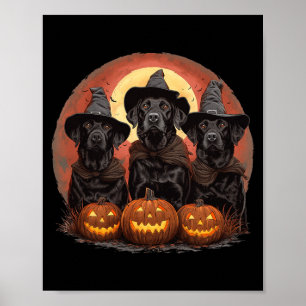 Süße Halloween schwarze Labrador Retriever Hunde H Poster