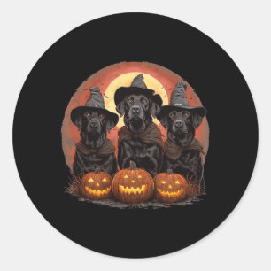 Süße Halloween schwarze Labrador Retriever Hunde H Runder Aufkleber