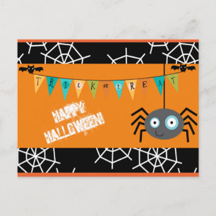 Süße Halloween-Spinne Postkarte
