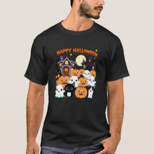 Süße Halloween Spukhaus Geister, Kürbisse, Bla T-Shirt