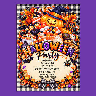 Süße Halloween-Süßigkeiten Halloween-Party Einladung
