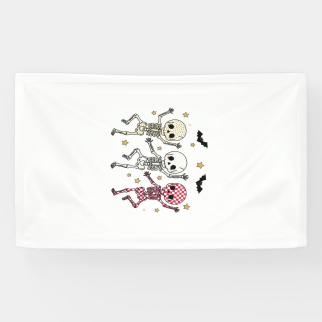 Süße Halloween tanzende Skelette Banner (Horizontal)