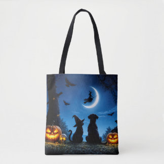 Süße Halloween-Tasche mit Katzenhexen