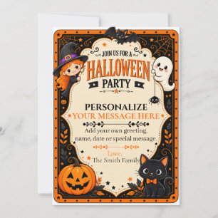 Süße Halloween-Verkleidung Einladung
