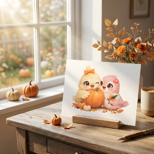 Süße Halloween-Vogelfreunde Postkarte