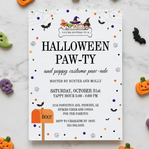 Süße Halloween-Welpen-Parade-Hundeparty Einladung