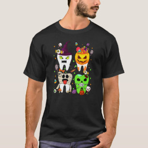 Süße Halloween-Zahnfee Kürbis Hexe Zahnarzt Hallow T-Shirt