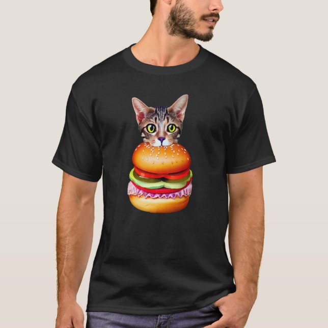 Süße Hamburger Katze  Catburger BurgerCat   Idee T-Shirt (Vorderseite)