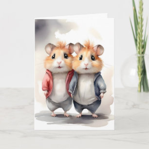 Süße Hamster Jacken beste Freunde Portrait  Karte