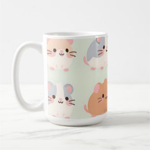 Süße Hamstergesichter Kawaii Pastell-Muster Kaffeetasse