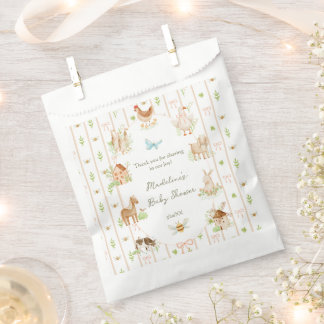 Süße handgemalte Grandmillenial-Bauernhof-Baby-Par Geschenktütchen