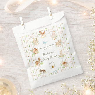 Süße handgemalte Grandmillenial-Bauernhof-Baby-Par Geschenktütchen
