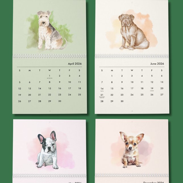 Süße handgemalte Hunde Kunst Wandkalender (Von Creator hochgeladen)